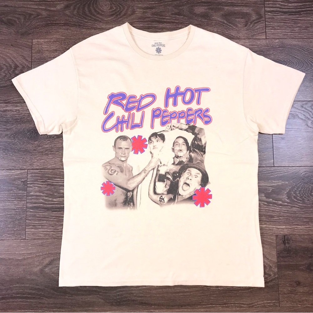 Red Hot Chili Peppers Men’s Cream Rock Band T-Shirt